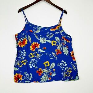 Fat Face Tank Top Size M/L /12 India Floral‎ Blue Boho Girly Dainty